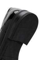 Women's Black Buckle Detailed Patent Leather Masculine Loafer | Derimod