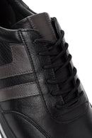 Men's Black Lace-up Leather Sneaker | Derimod