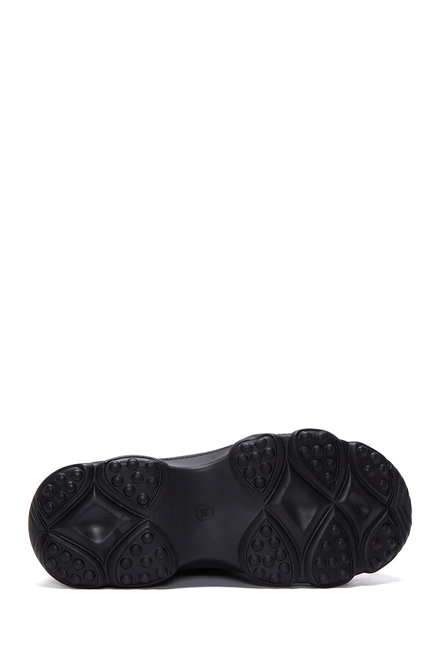 Women's Black Thick Sole Lace-Up Sneakers