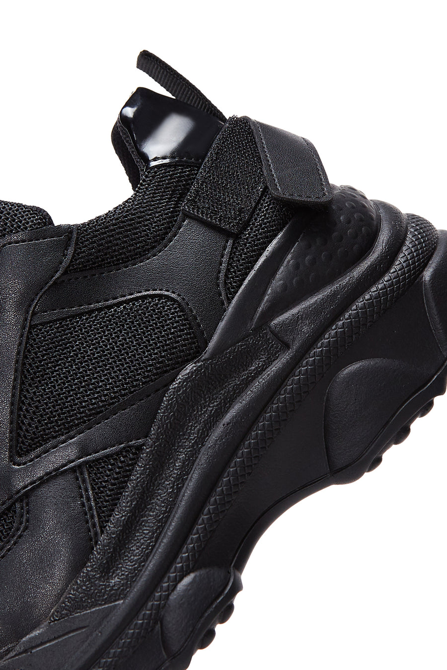 Women's Black Thick Sole Lace-Up Sneakers