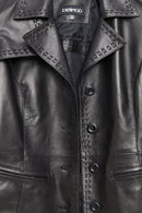 Giselle Women's Black Short Leather Jacket | Derimod