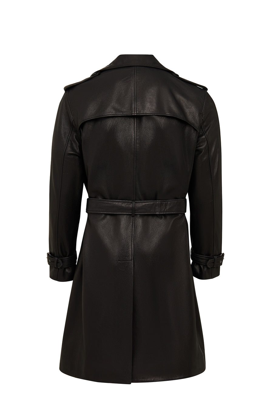 Bellingham Men Black Oversize Leather Trench Coat