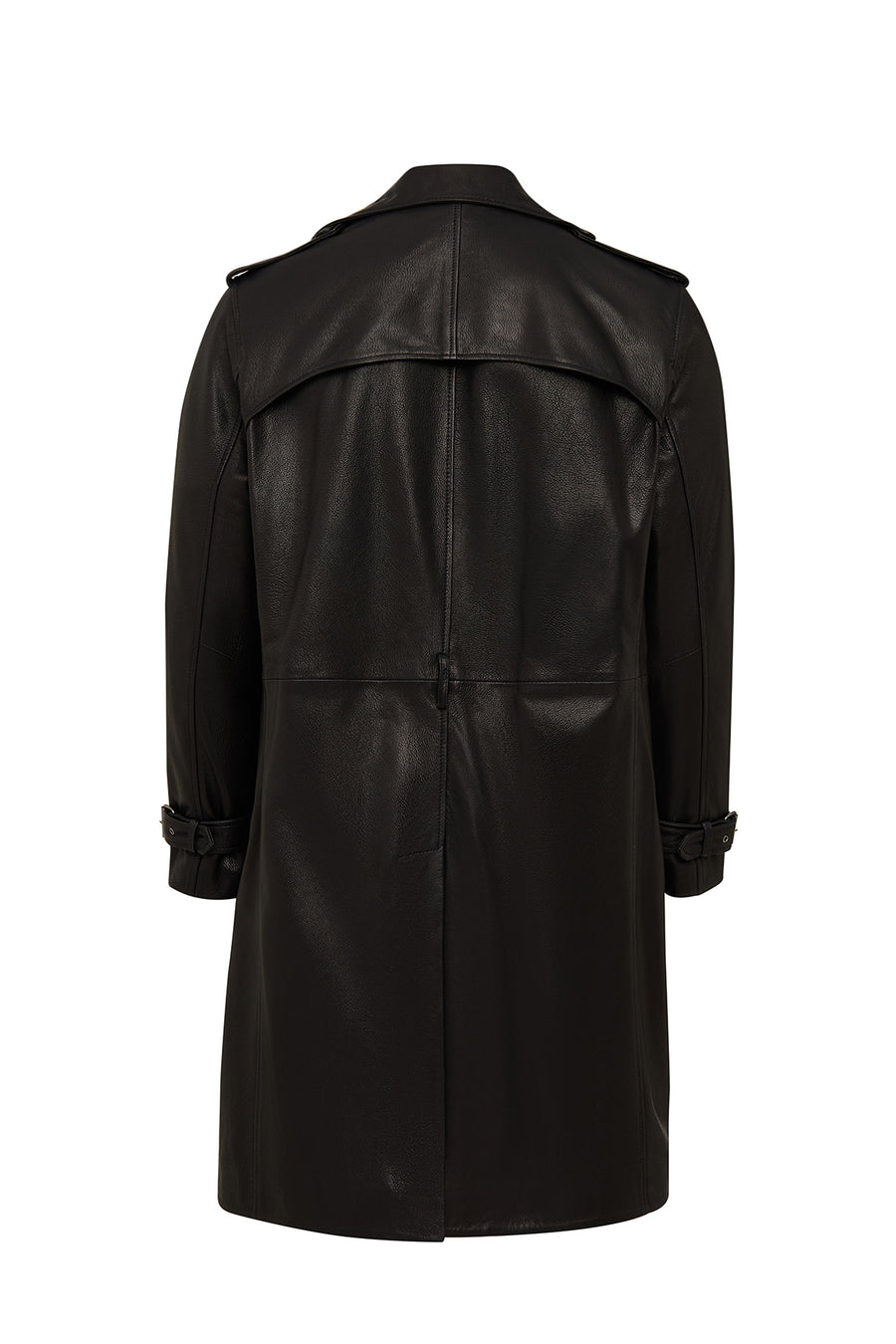 Bellingham Men Black Oversize Leather Trench Coat