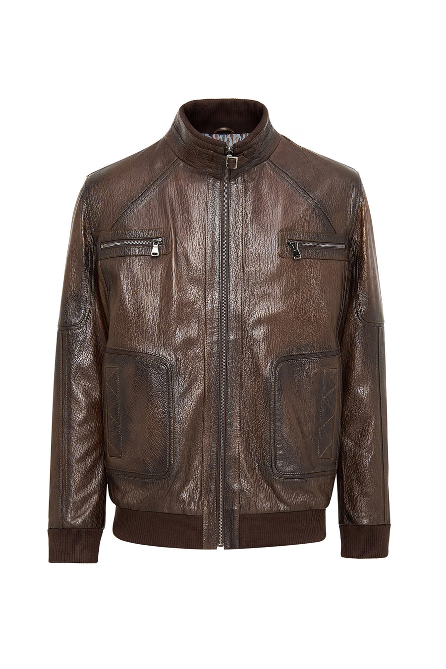 Felix (Plus) Men's Brown Leather Jacket