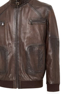Felix (Plus) Men's Brown Leather Jacket | Derimod