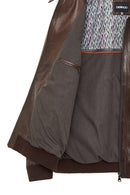 Felix (Plus) Men's Brown Leather Jacket | Derimod