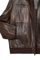 Felix (Plus) Men's Brown Leather Jacket | Derimod