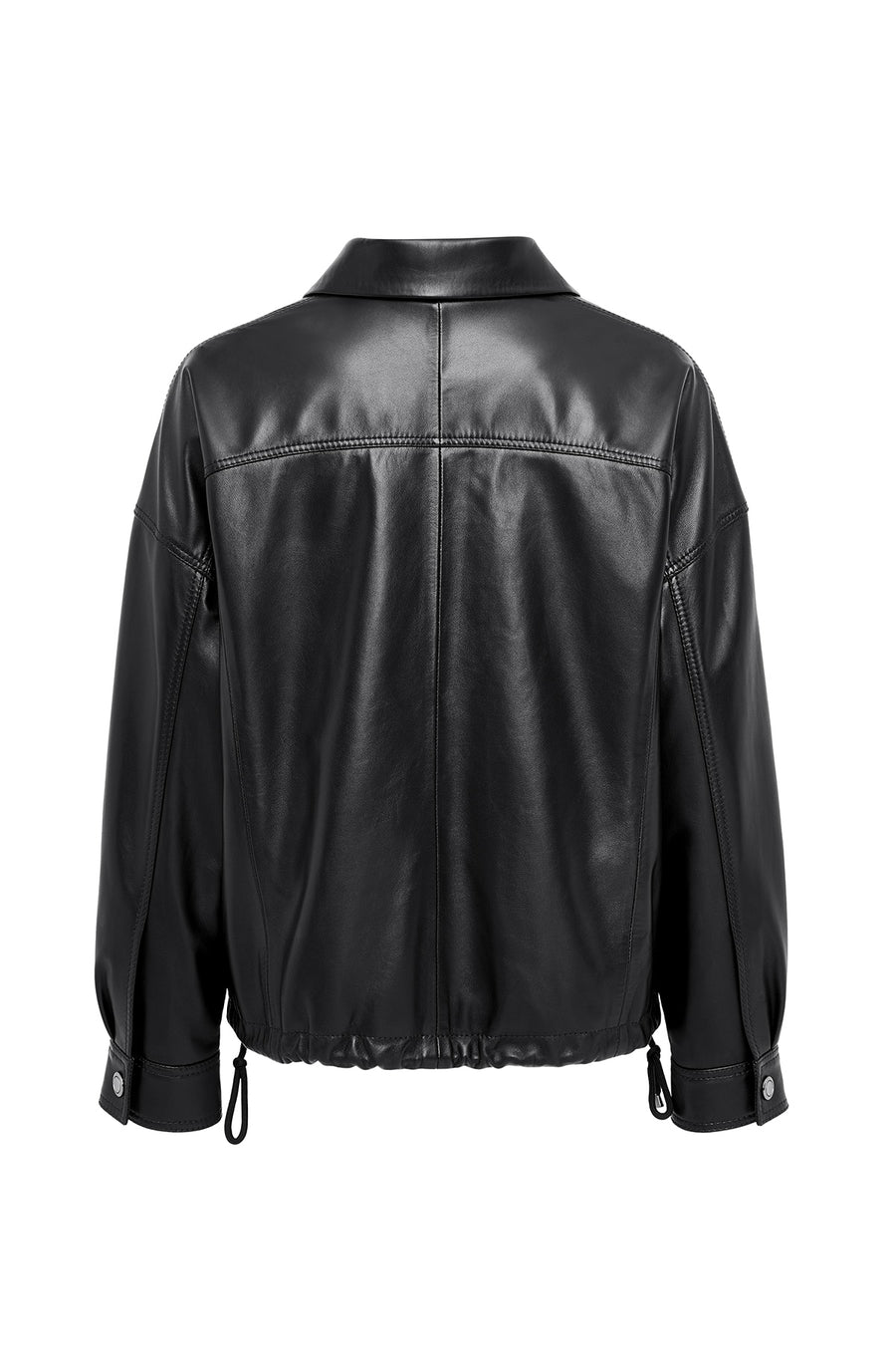 Susan Women's Black Oversize Leather Jacket