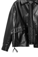 Susan Women's Black Oversize Leather Jacket | Derimod
