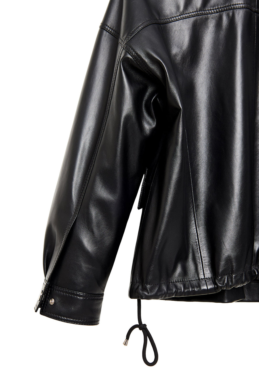 Susan Women's Black Oversize Leather Jacket