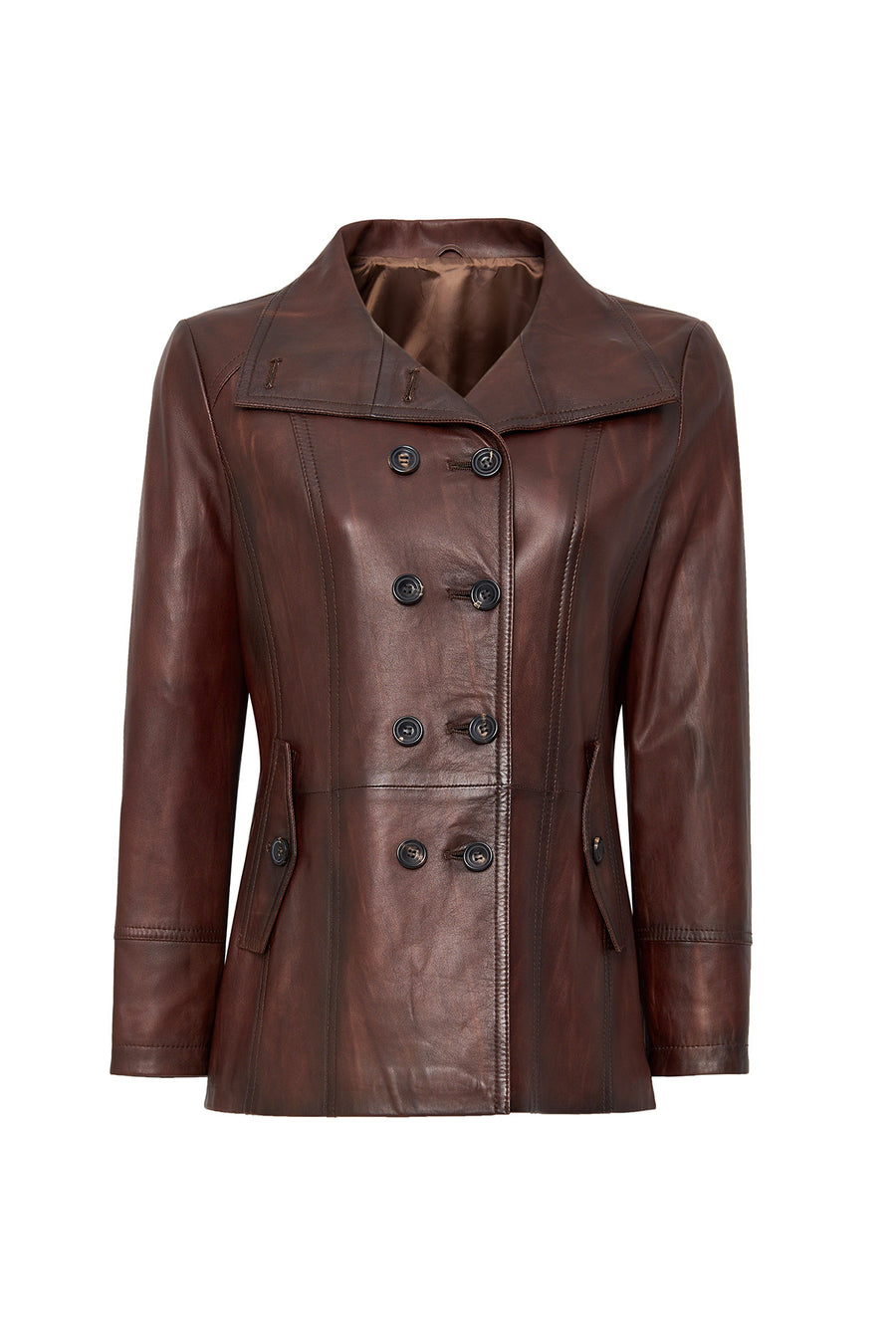 Trixy Women's Brown Leather Jacket 24WGE5277NC | Derimod