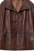 Trixy Women's Brown Leather Jacket | Derimod