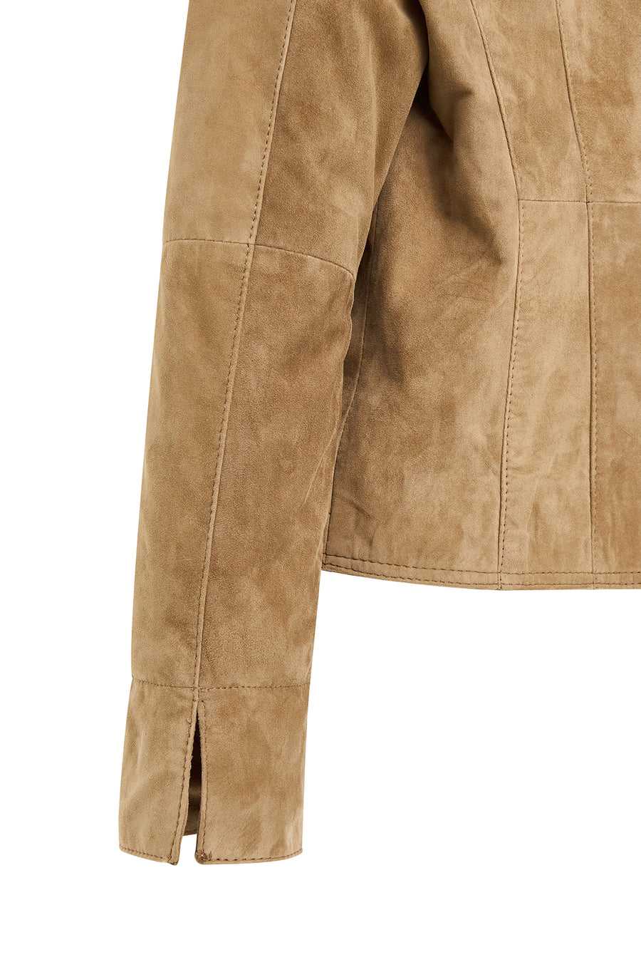 Lara Women's Camel Short Suede Leather Jacket