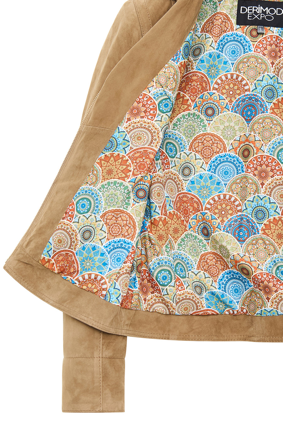 Lara Women's Camel Short Suede Leather Jacket