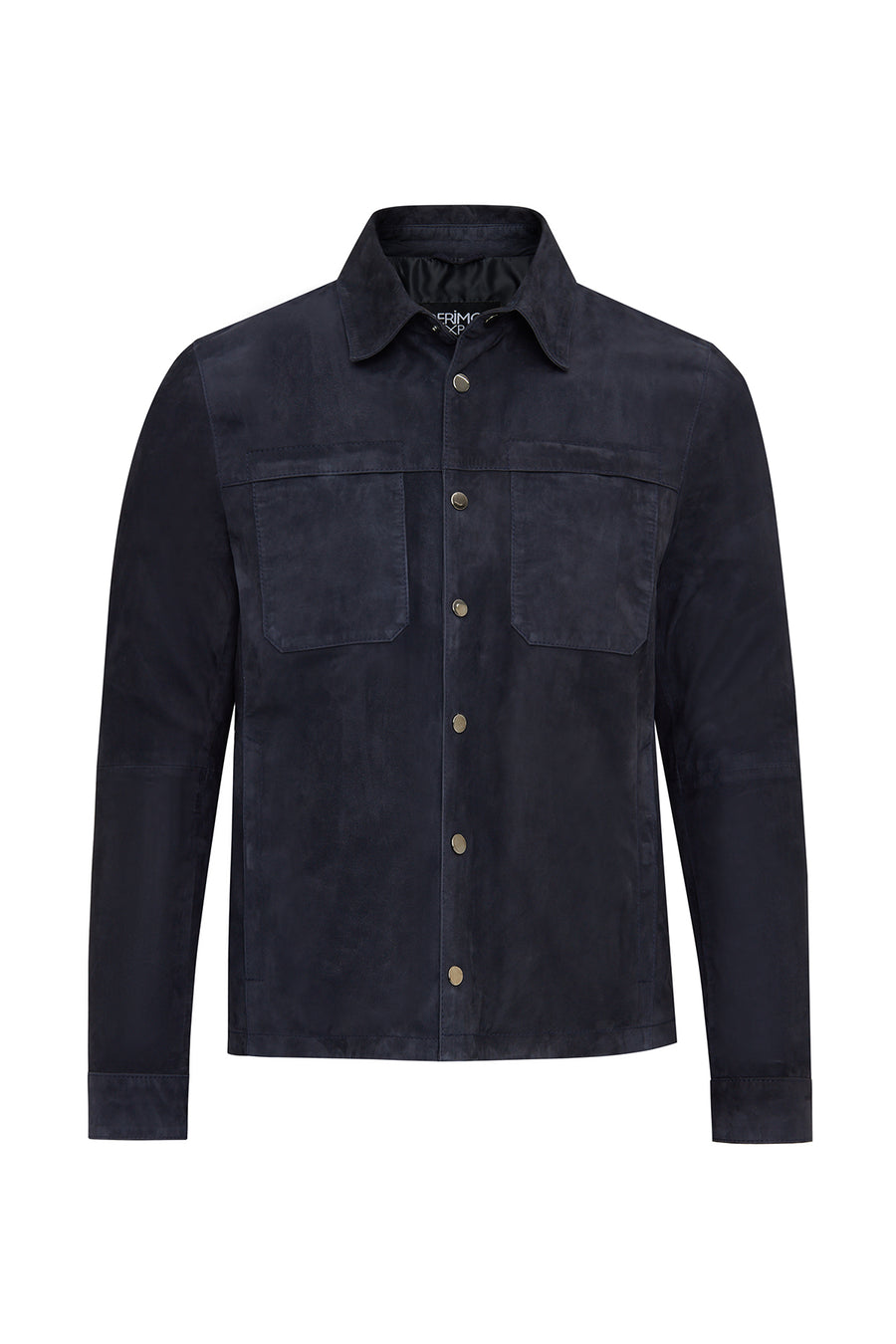 Enzo Men's Navy Shirt Collar Suede Leather Jacket 24WGE652410 | Derimod