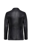Dominic Men's Black Blazer Leather Jacket | Derimod