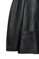 Dominic Men's Black Blazer Leather Jacket | Derimod