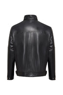 Muller-X (Plus) Men's Black Leather Jacket | Derimod