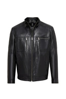 Muller-X (Plus) Men's Black Leather Jacket | Derimod