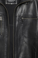 Muller-X (Plus) Men's Black Leather Jacket | Derimod