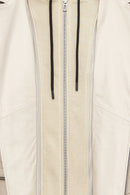 Butler Men's Beige Hooded Biker Leather Jacket | Derimod