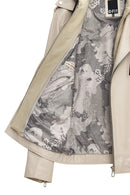 Butler Men's Beige Hooded Biker Leather Jacket | Derimod