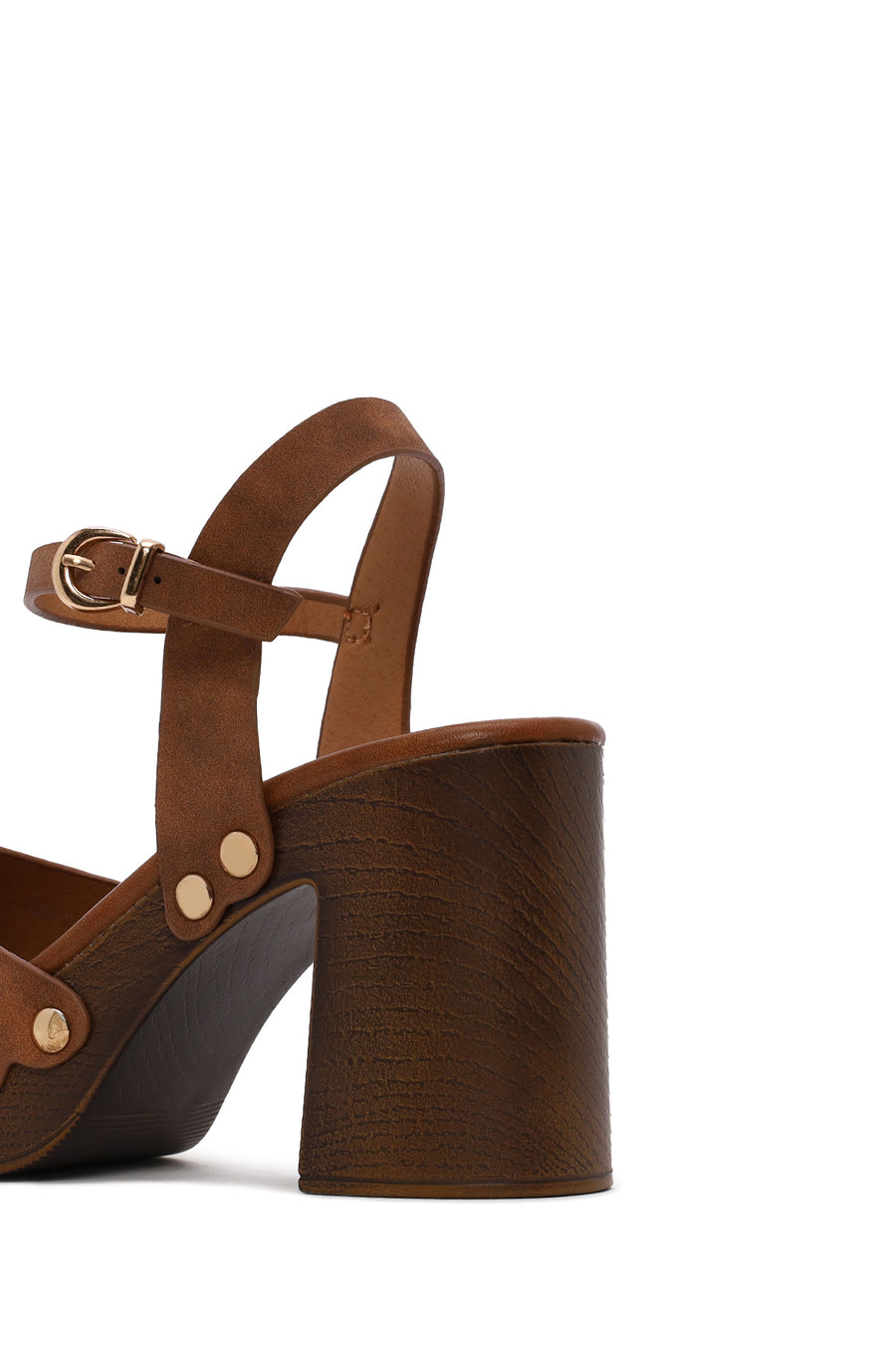 Woman Brown Ankle-Buckle Chunky-Heel Suede Sandal
