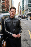 Middleton Men's Black Slim-Fit Short Leather Jacket | Derimod