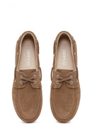 Woman Mink Lace-Up Suede Shoes | Derimod