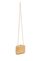 Woman Gold Long Chain Strap Embellished Mini Box Evening Bag | Derimod