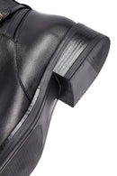 Woman Black Zip Closure Leather Boots | Derimod