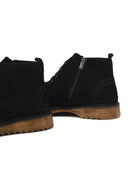Male Black Zip Closure Nubuck Leather Boots | Derimod