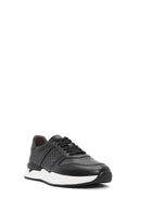 Men's Black Lace-Up Leather Casual Sneaker | Derimod