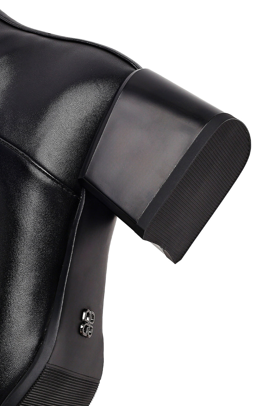 Women's Black Zippered Low Heel Boots