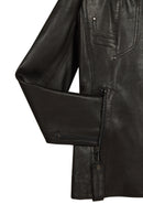 Audrey Woman Black Hooded Fur Leather Coats | Derimod