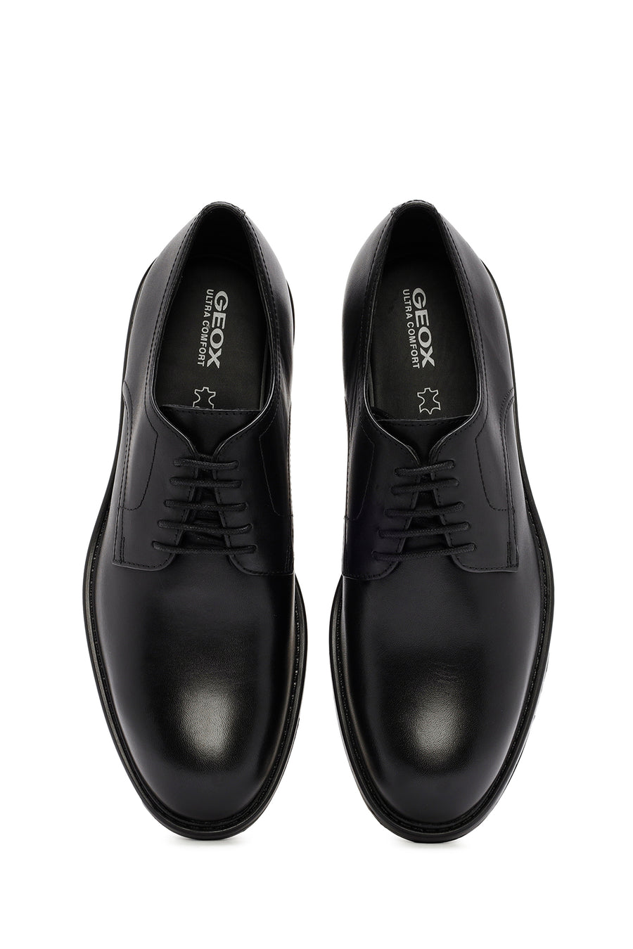 Geox Men's Black Walk Pleasure Lace-up Leather Classic Shoes