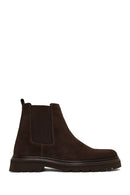 Male Brown Suede Casual Chelsea Boots | Derimod