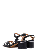 Women's Black Ankle Buckle Thick Heel Sandals | Derimod