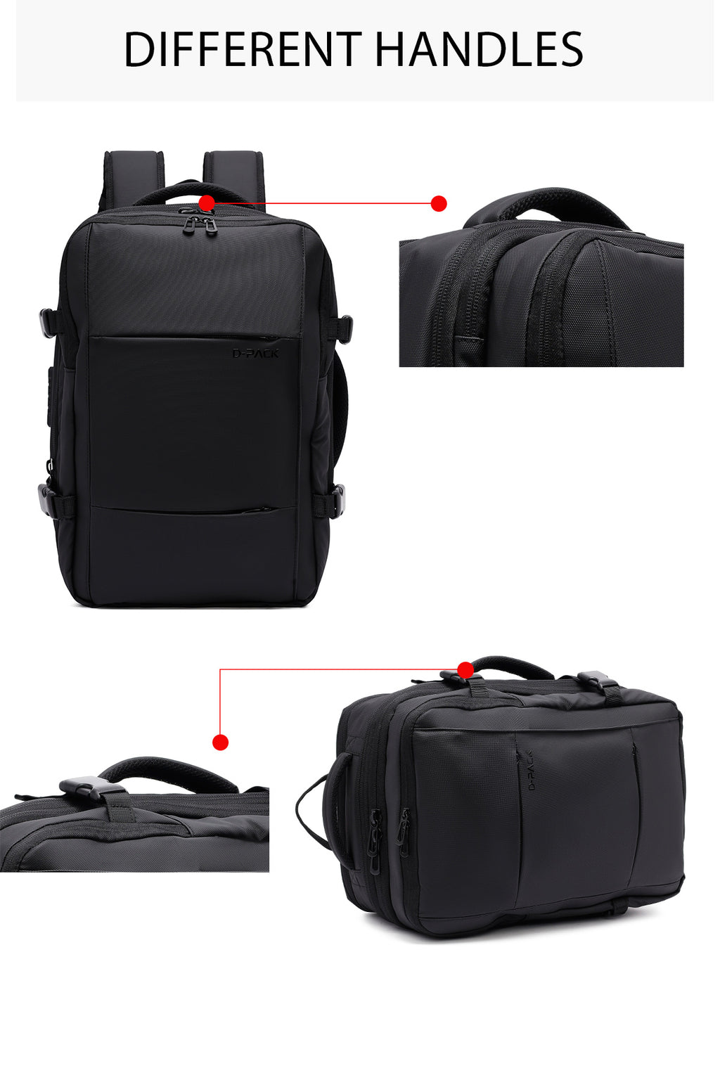 D-Pack Unisex Siyah Kumaş Sırt Çantası