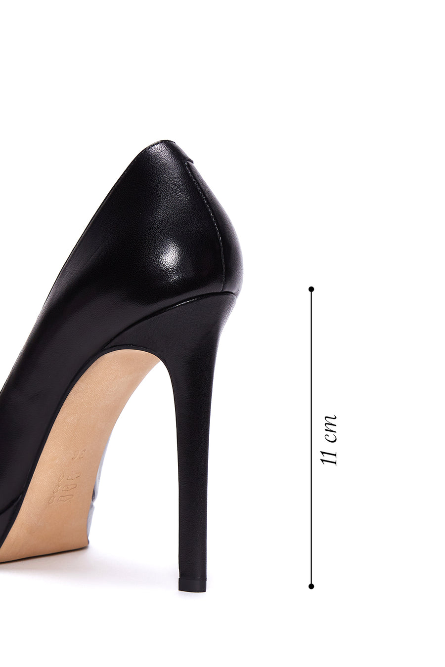 Kadın Siyah Yüksek Topuklu Deri Stiletto