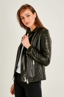 Gigi Women's Leather Jacket | Derimod