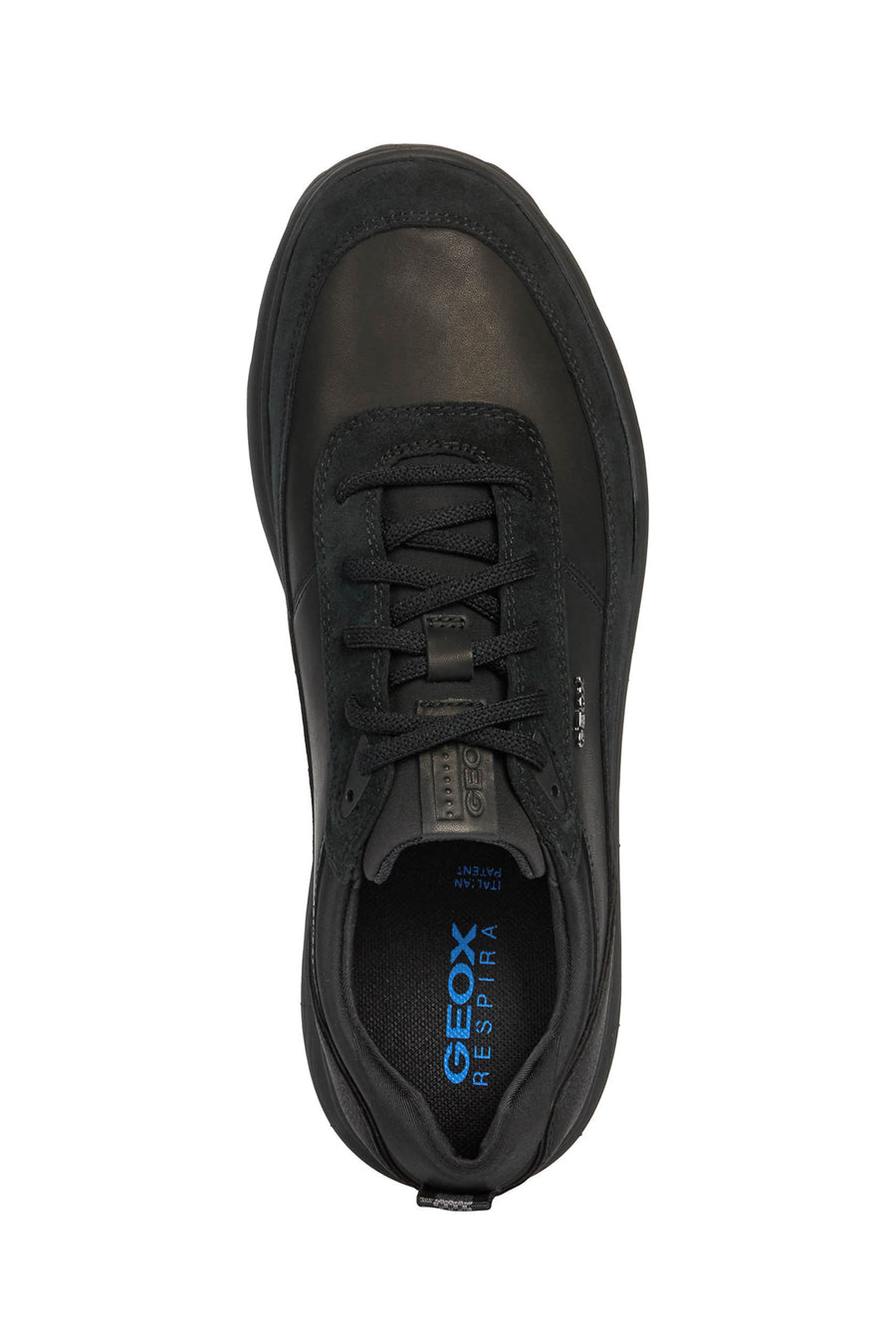 Geox Men's Black Spherica Lace-up Leather Sneaker