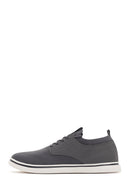 Erkek Gri Bağcıklı Kumaş Sneaker | Derimod