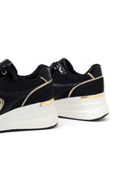 Woman Black Lace-Up Wedge Sneaker | Derimod