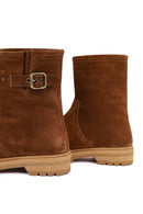 Women's Tan Suede Leather Boots | Derimod