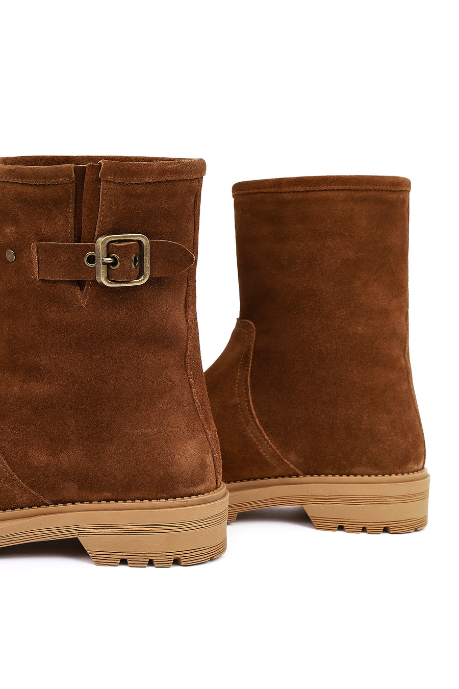 Women's Tan Suede Leather Boots