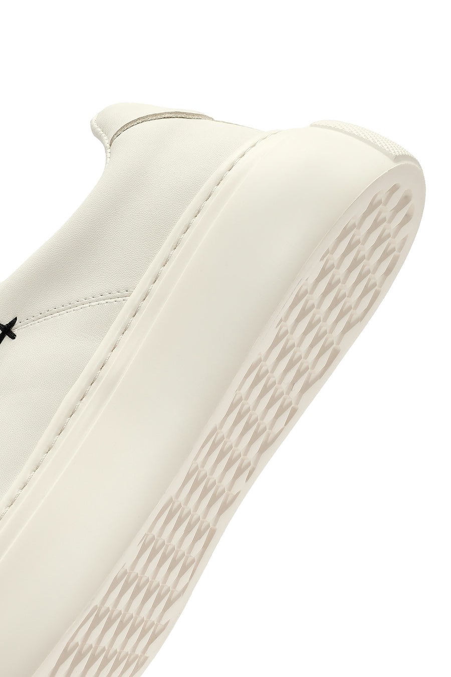 Erkek Beyaz Bağcıklı Deri Sneaker