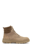 Men's Mink Lace-Up Thick-Soled Leather Boot | Derimod