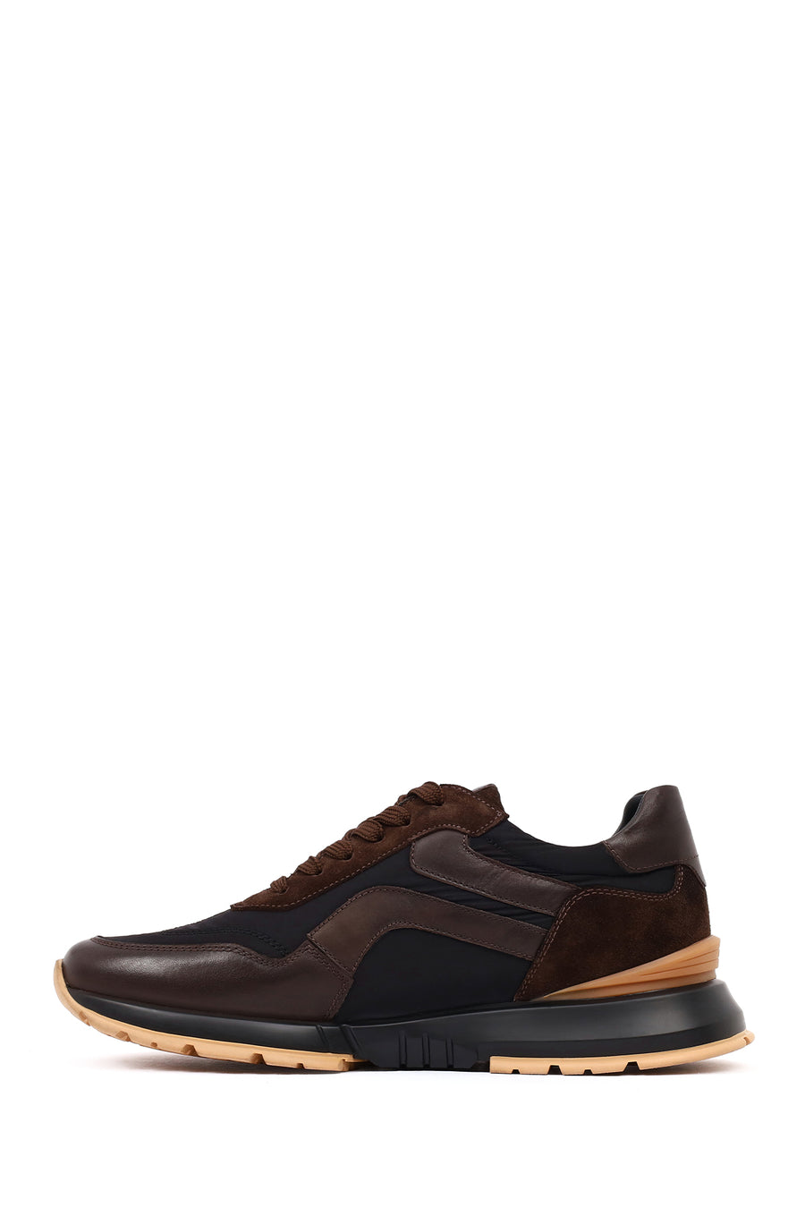Men's Black Lace-Up Leather Sneaker