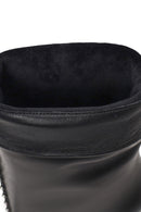 Woman Black High Thin Heeled Leather Boots | Derimod